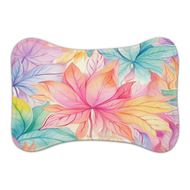 Leaf Patterns - Bone Shape Feeding Mat