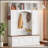 4-IN-1 Elegant 59 Inch Wide Hall Tree with Golden Hooks & Handles, Practical Entryway Walnut Bench with Adjustable Shelves, 76.7H Farmhouse Wooden Style Coat & Shoe Rack-388915775