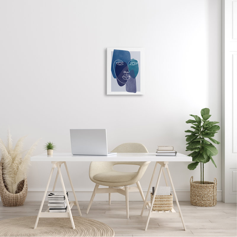 Formes géométriques modernes «Bold Face Line» par Birch & Ink, L 16 po x H 20 po, Toile tendue