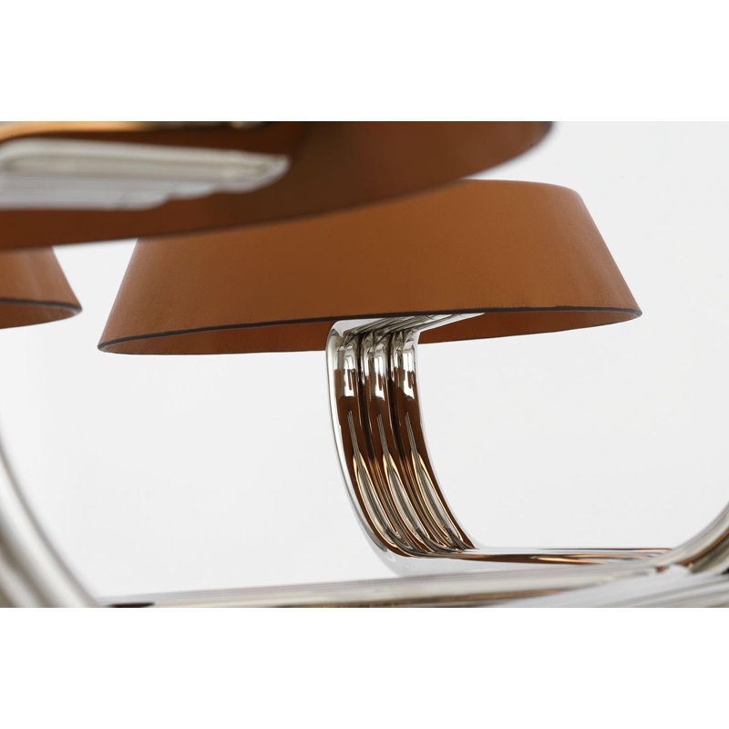 Hudson St. 37" Chandelier, Nutmeg, Polished Nickel