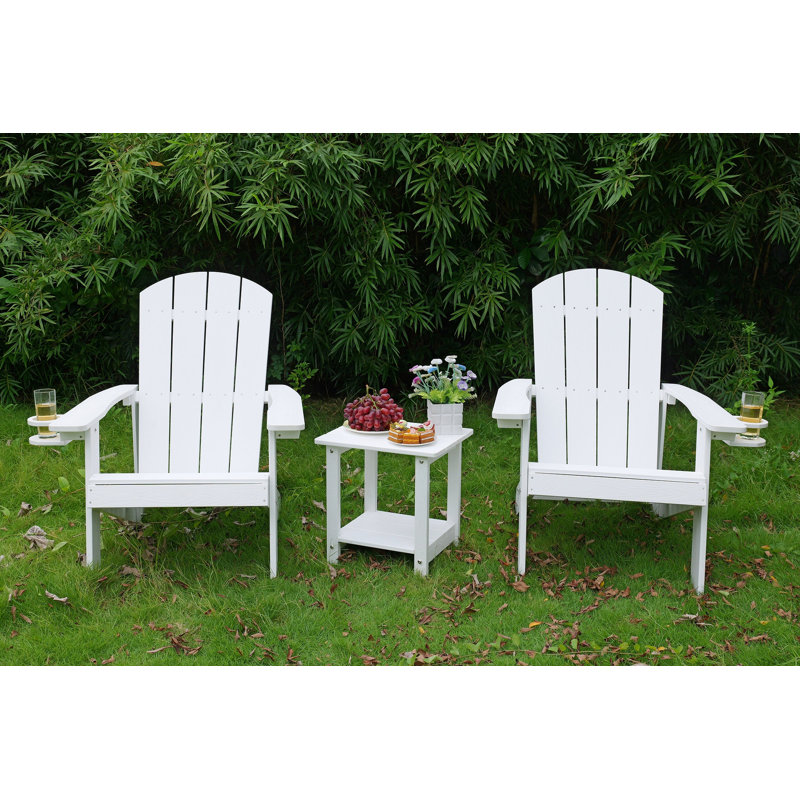 2-Piece All-Season Outdoor Lounge Chairs Perfect For Patio Chats & Garden Leisure Gatherings, White, 2