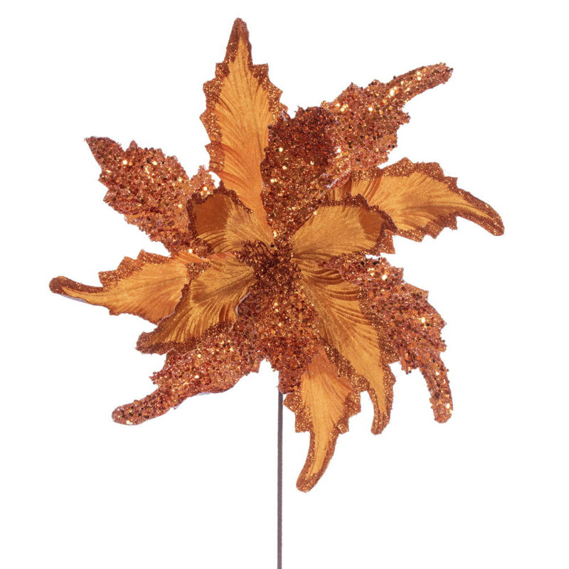 Tige de poinsettia 18 po x 20 po Primrue Il comprend deux pièces par sac., Orange