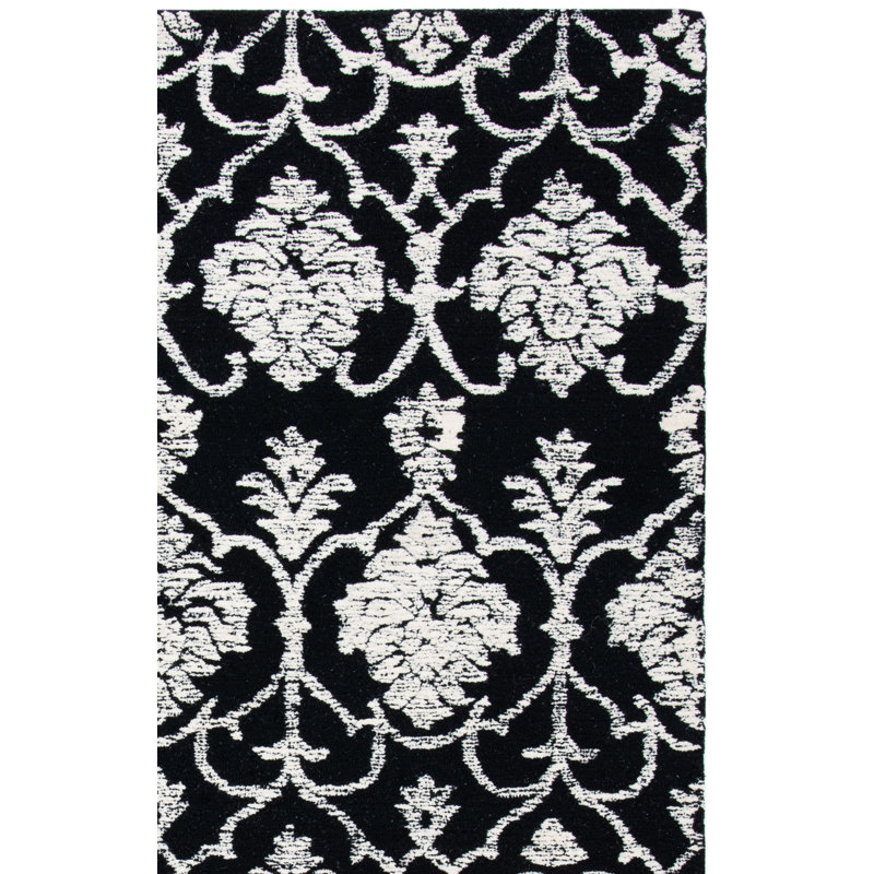 Wong Hand Tufted Indian Wool And Cotton With Latex Ikat Rug, Runner 2'3" x 8'