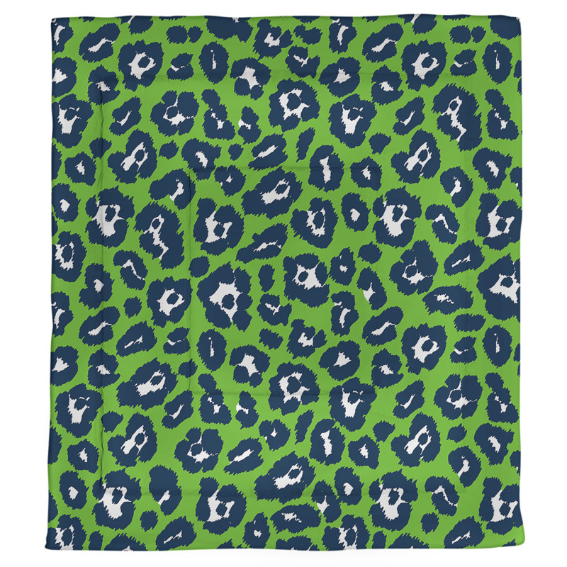 Polyester Animal Print Comforter, Twin Comforter, Green/Black