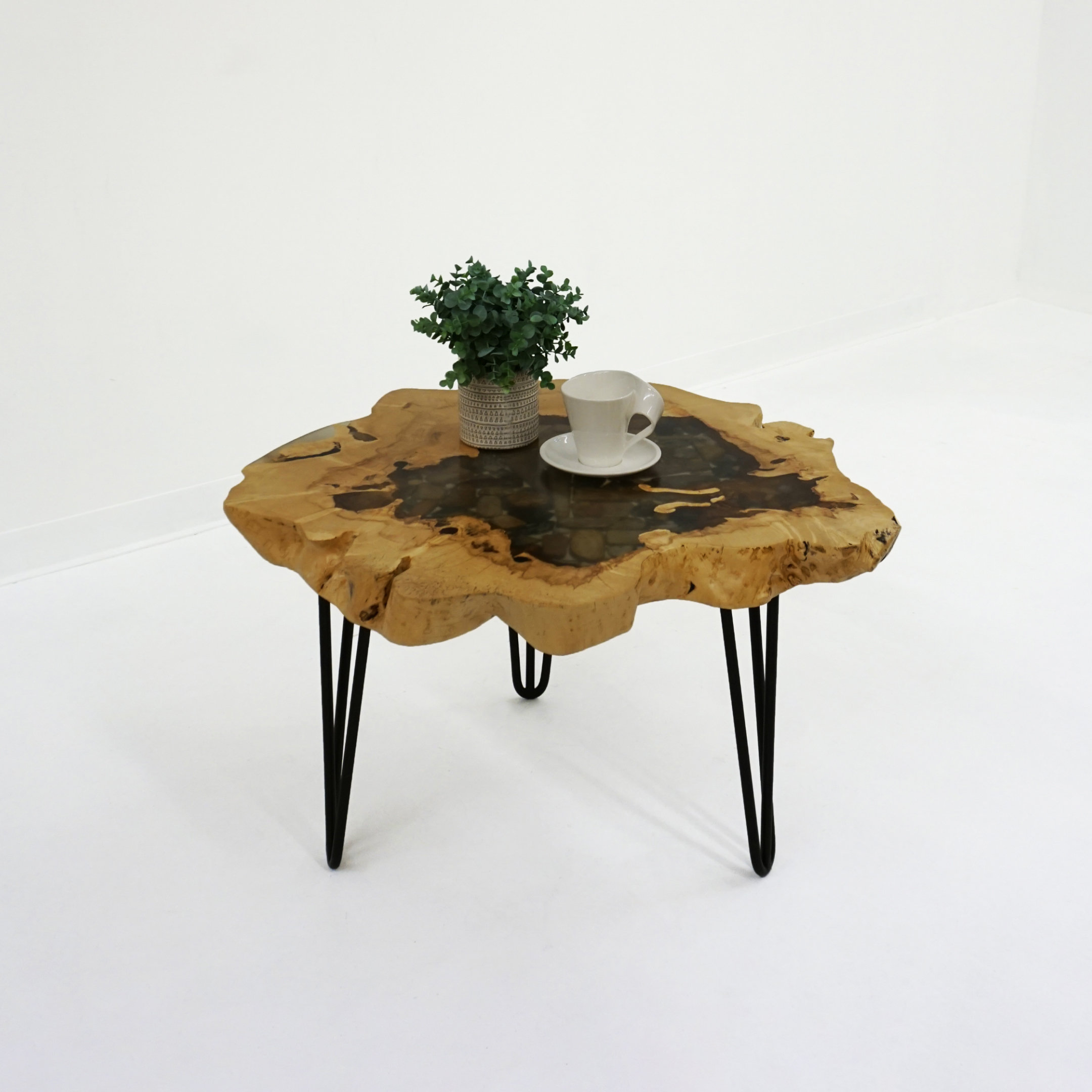 Epoxy Resin and Hardener Art for Landscape Concept Coffee Table