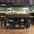 53Inch Large Kitchen Island With Drop Leaf, Power Outlet, Door Internal Storage Rack, Rolling Kitchen Cart On 5 Wheels With 5 Open Side Racks For Kitchen, Dining Room(Not Include Bar Stools)-1385300285