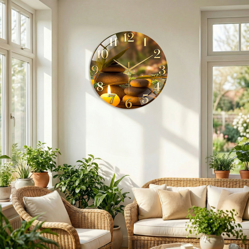 Horloge murale Zen, 60 x 60 cm (23,6 x 23,6 pouces)