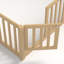 Lit de plancher pour enfants peu encombrant avec barrière de sécurité, bois de pin, espace de jeu naturel