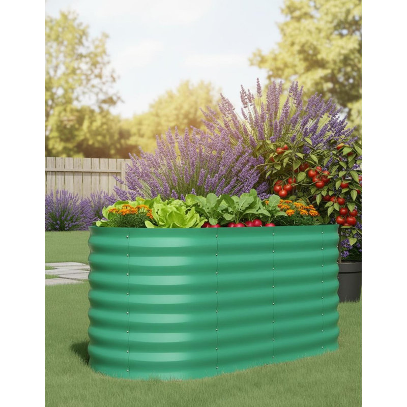 Jardin extérieur surélevé galvanisé, 1, Vert, H 24 po x l 72 po x P 36 po