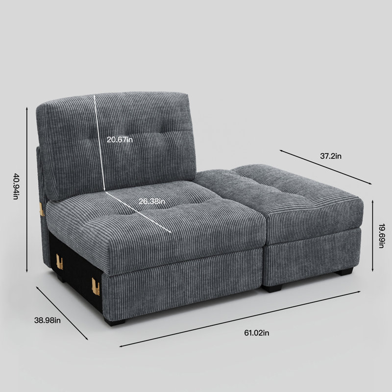 Canapé modulaire Bekey Sieber, Gris