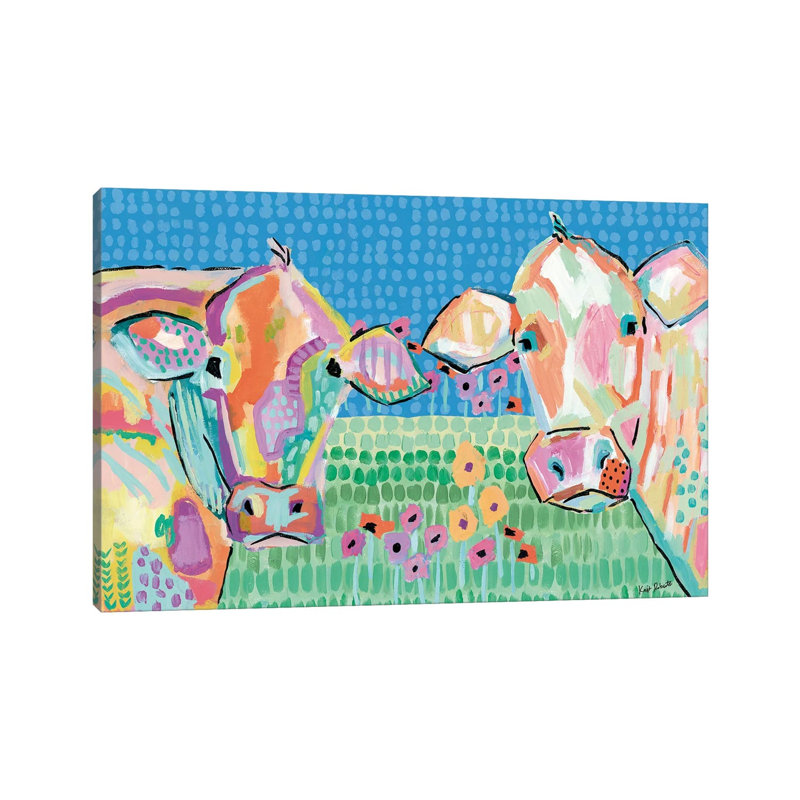Moo Series: Lucy & Peggy by Kait Roberts - Wrapped Canvas Gallery-Wrapped Canvas Giclée, 66.04 cm H x 45.72 cm W x 3.175 cm D