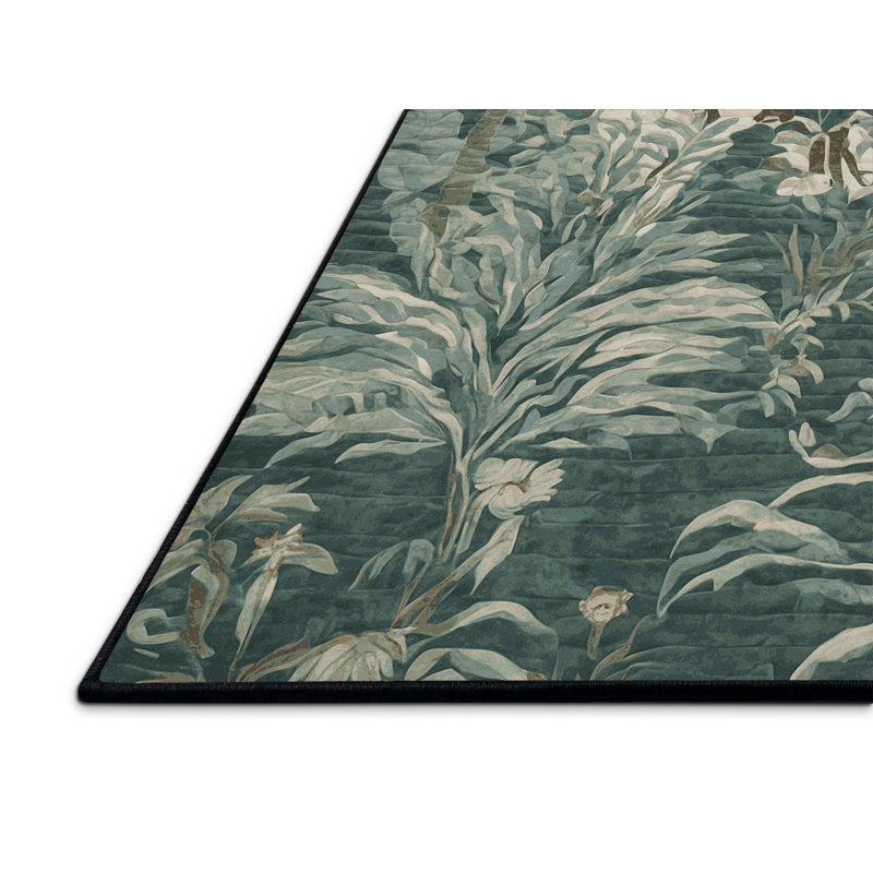Tapis gris soyeux et moelleux, Rond 5 pi
