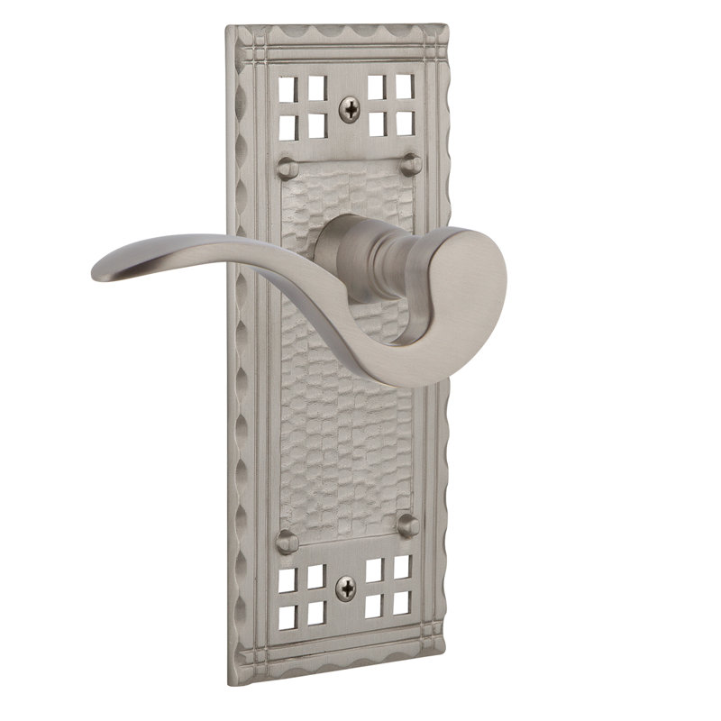 Craftsman Plate Privacy (Bed & Bath) with Manor Lever, Satin Nickel, 2.75"