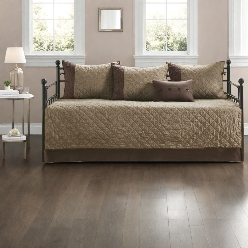 Reversible Bedding Sets, Microfiber 6 Piece Rustic Daybed Set For Home