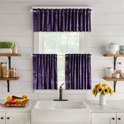 Solid Colour Kitchen Curtain