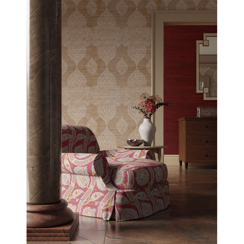The MET x The House of Scalamandre Taj Embroidered Sisal, Indigo