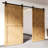 Black Rustic Arrow Design Non-Bypass Single Track Two Door Hardware Kit( Door Not Included)-562994300