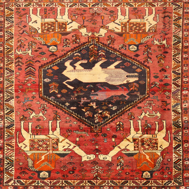 Southwestern Indoor Rug, Square 5'