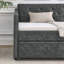 Lit de jour simple avec canapé-lit capitonné de taille simple, accoudoirs ondulés, gris (80,5 po x 44,5 po x 33,5 po)