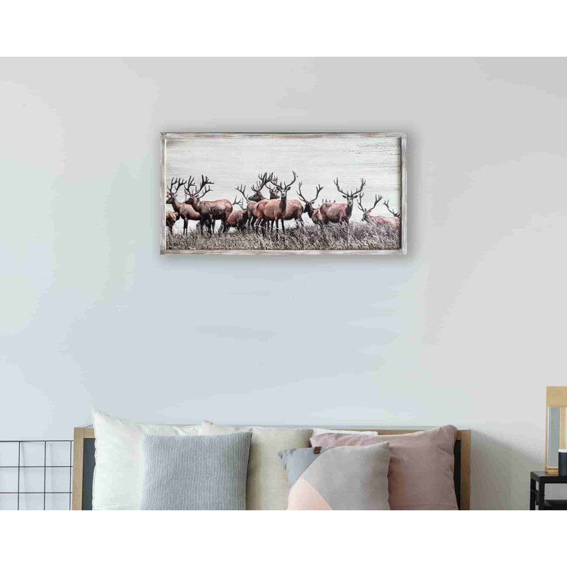 Graceful Deers - Impression sur toile tendue, H 20 po x l 40 po x P 1,5 po