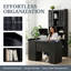 Bureau d'ordinateur avec bibliothèque haute-2111404636