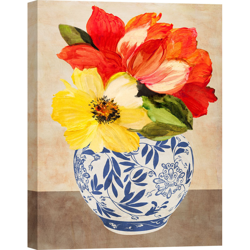 Italian Vase with Flowers I 1 Piece Wrapped Canvas Painting, 100cm H x 70cm W x 4cm D