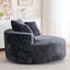 Fauteuil d'appoint rond, fauteuil demi-tonneau pivotant sur chenille à 360 °, canapé-lit moelleux moderne-42712341
