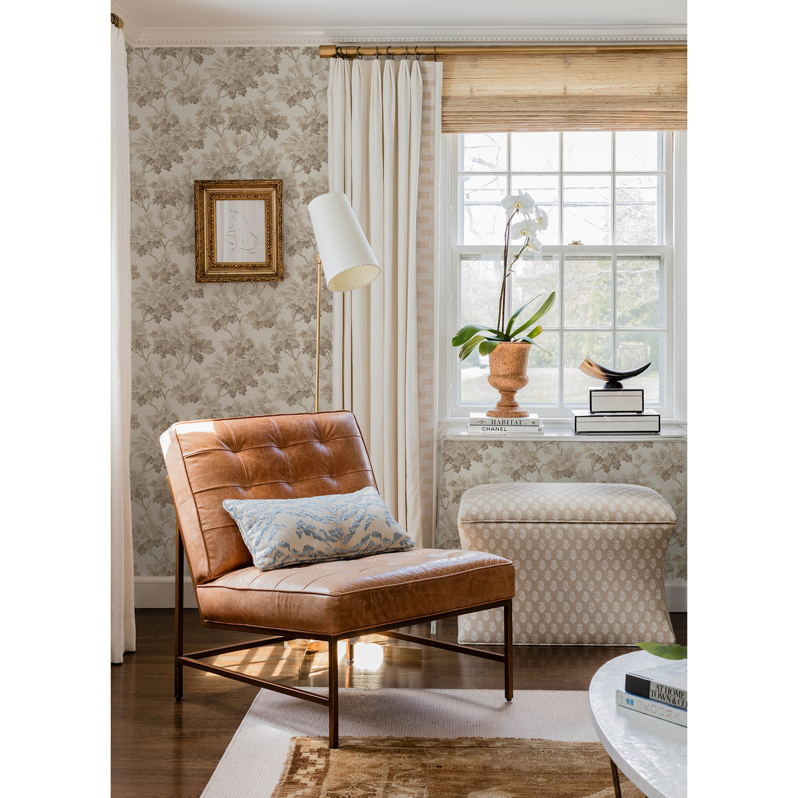 Oakcliff Stone Leaf Trail Wallpaper, Taupe