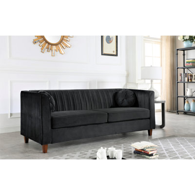 Arvilla 80.7" Velvet Rolled Arm Sofa