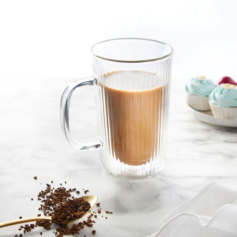 Tasse à café double paroi nervurée 350 ml