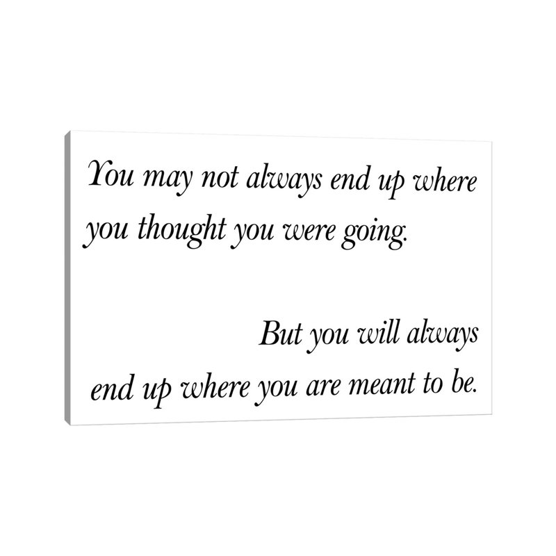 «Where You Were Meant to Be» par Pixy, art textuel sur toile tendue, H 40 po x l 60 po x 1,5 po