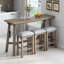 Ensemble de table de salle à manger en bois 4 pièces Casterton avec 3 tabourets rembourrés, mobilier de cuisine polyvalent-88062189-88062191-88062190