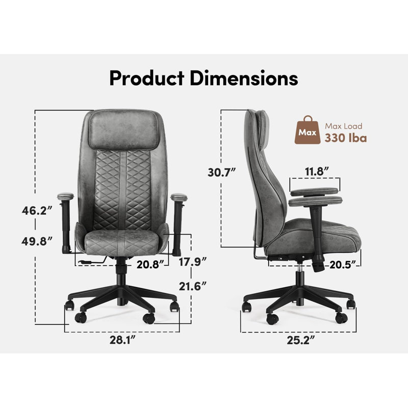 Chaise de bureau Brussels, Gris