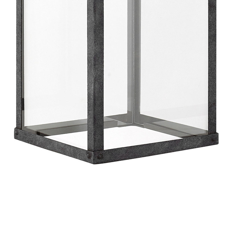 Porter Outdoor Wall Lantern By Lisa McDennon, Aged Zinc, 18.5" H x 6" W x 7.5" D