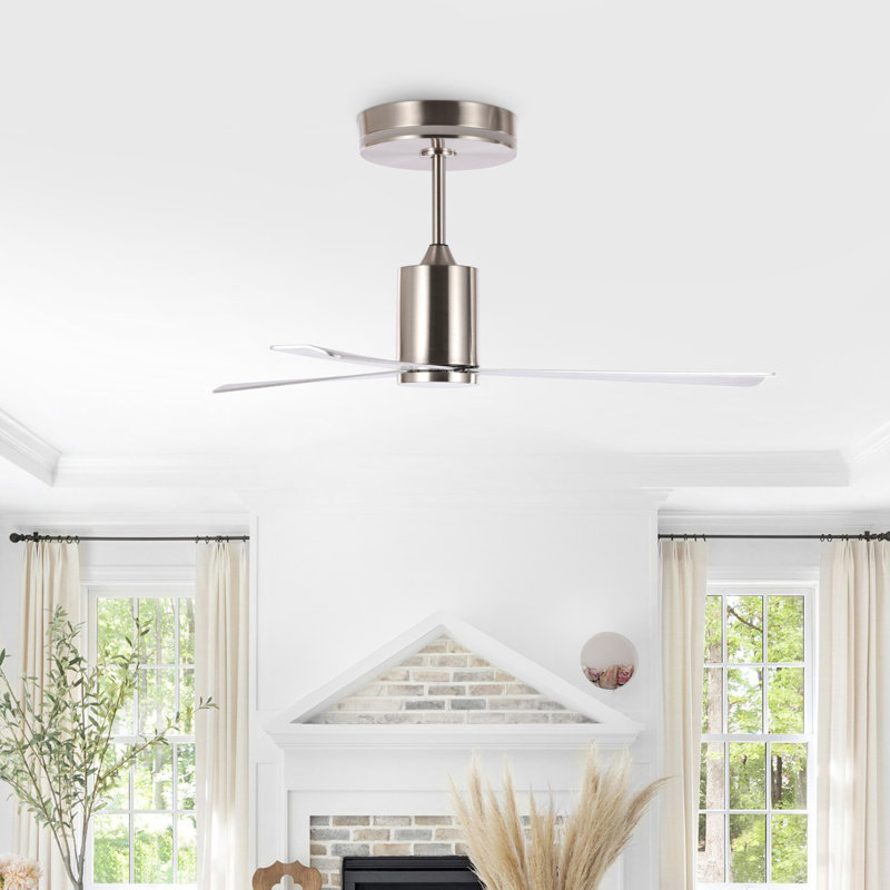 Ventilateur de plafond contemporain à DEL réglable à 1 vitesse et 6 vitesses avec télécommande Raeed