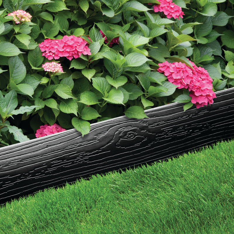 Master Mark 40 ft. Black Plastic Lawn Edging with Stakes