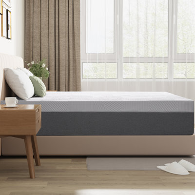 Grand matelas en mousse viscoélastique gélifiée de 8 pouces (structure actualisée), sans fibre de verre, mousse de qualité supérieure, tissu respirant, matelas dans une boîte, transfert de mouvement inférieur