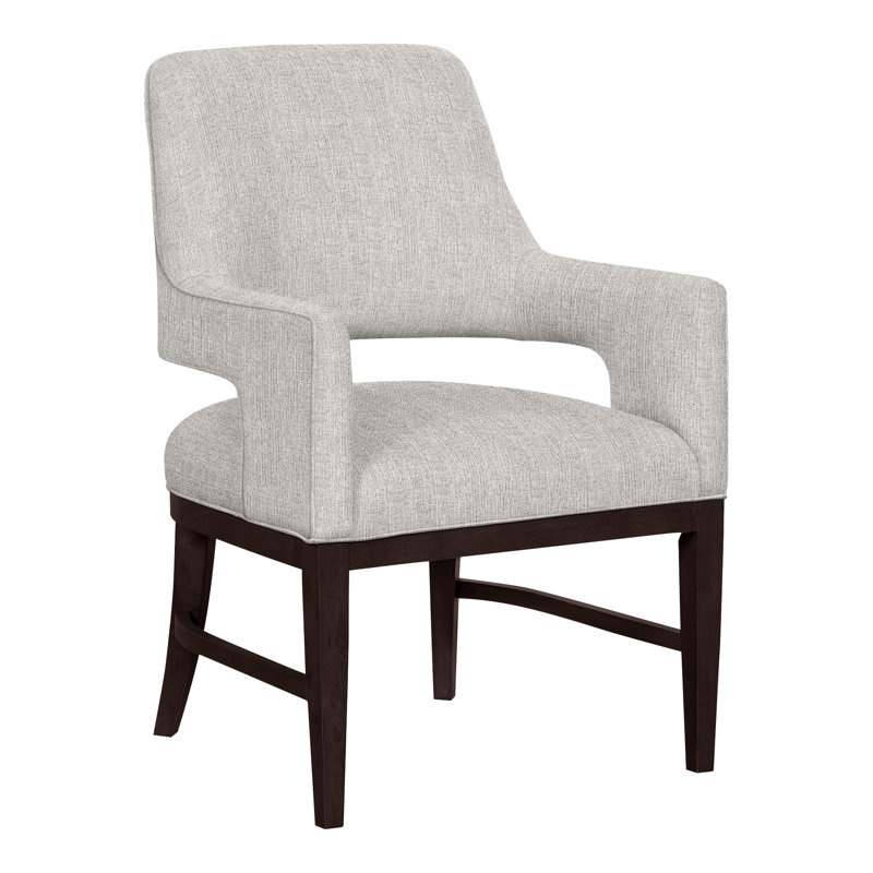 Chaise avec accoudoirs Josie Grande, Polyester 3156 Lin, Espresso
