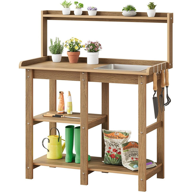 Table de rempotage, table d'extérieur avec évier amovible
