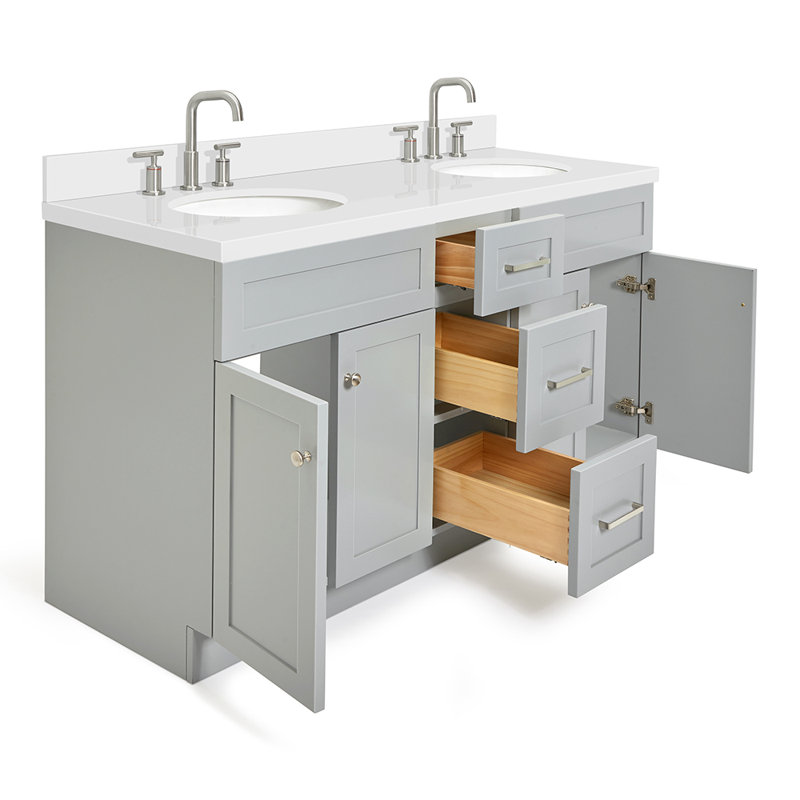 Ensemble de meuble-lavabo double 61 po Abell, Gris