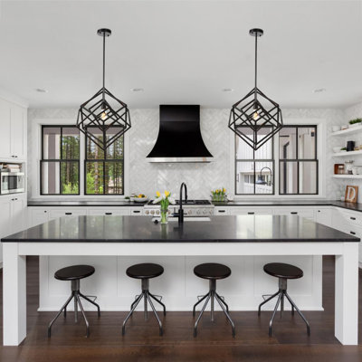 Luminaire suspendu géométrique noir 1 lumière
