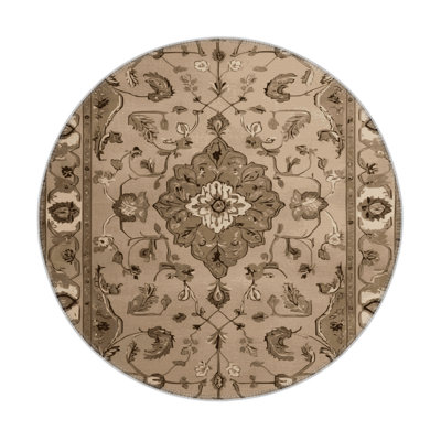 Tabriz Brown Indoor and Outdoor Area Rug