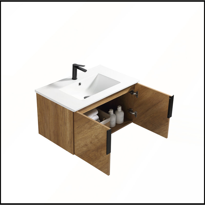 Meuble-lavabo écologique de 36 pouces avec panneau durable certifié CARB2 et finition mate, sans lavabo, 36"