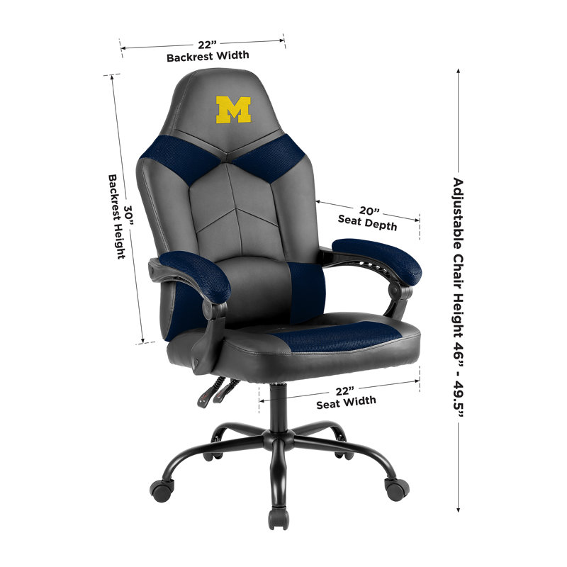 Executive Chair with Headrest, NCAA University Of Michigan