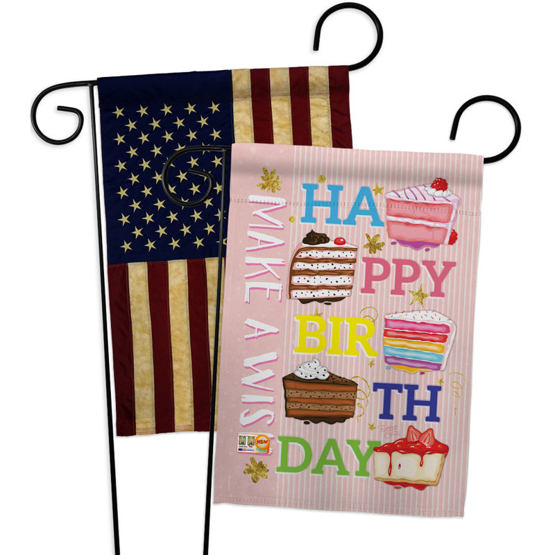 Drapeau de jardin 2 côtés en polyester 18,5 po x 13 po