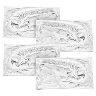 Whirl Cheese Board - Set of 4 - 11" x 6" - Grey/White