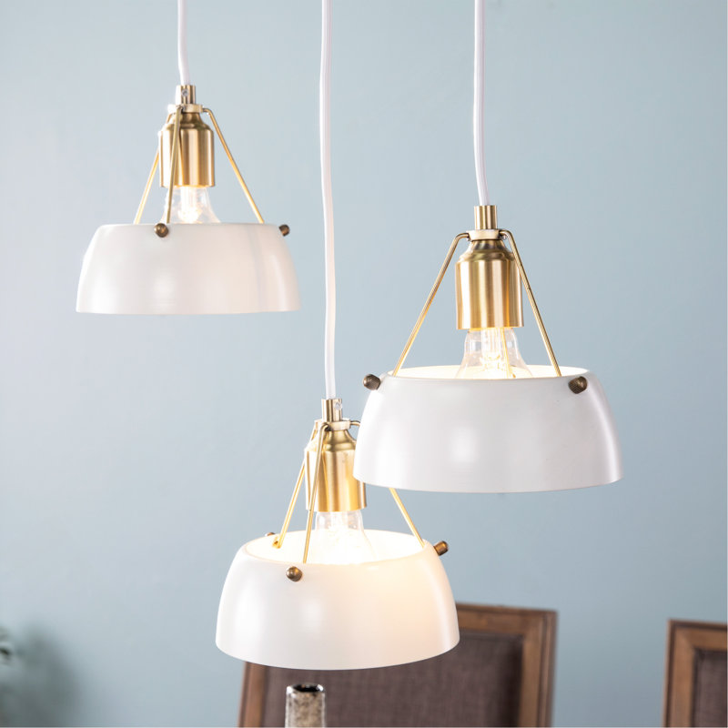 Luminaire suspendu grappe 3 lumières Renmarco, Blanc
