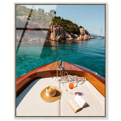 «Italian Coast IV», reproduction d'art acrylique encadrée par Notoriart, cadre argenté, H 31 po x l 25 po