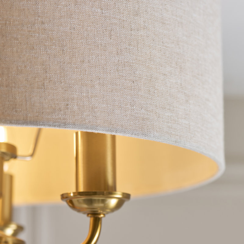 Linen Flush Mount, Vintage Brass