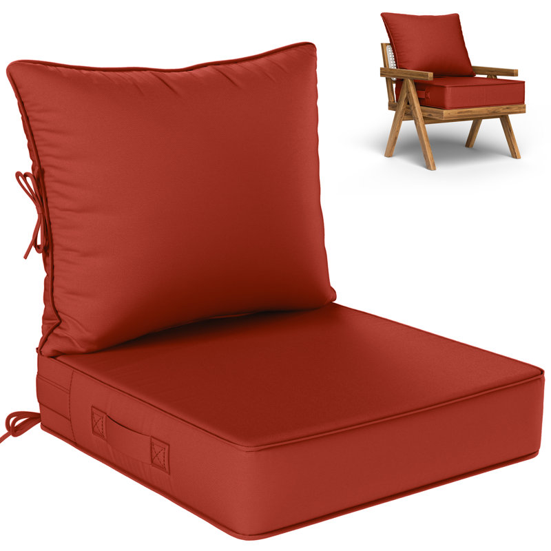 Outdoor Deep Seating Cushion Set Indoor And Outdoor Seat / Back Cushion, Terra Red, 24" W x 24" D